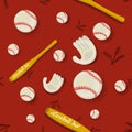 Baseball Seamless Pattern Royalty Free Stock Photo