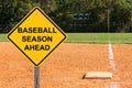 Baseball Season Ahead Sign Royalty Free Stock Photo