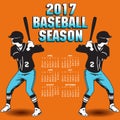 2017 baseball season artwork Royalty Free Stock Photo