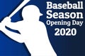 Baseball season opening day holiday concept. Template for background, banner, card, poster with text inscription. Vector Royalty Free Stock Photo