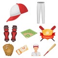 Baseball set collection icons in cartoon style vector symbol Royalty Free Stock Photo