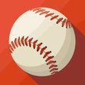 A baseball is shown in a red background Royalty Free Stock Photo