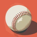 A baseball is shown in a red background Royalty Free Stock Photo