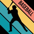 Baseball silhouette sport activity vector graphic