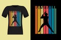 Baseball Silhouette Vintage Retro T-Shirt Design