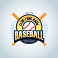 Baseball sport badge logo design template and some elements for logos, badge, banner. T-shirt screen and printing. Royalty Free Stock Photo