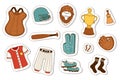 Baseball sport competition game team symbol softball play cartoon icons design sporting equipment vector illustration