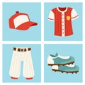 Baseball sport competition game team symbol softball play cartoon icons design sporting equipment vector illustration