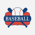 Baseball sport logo design with bat and ball. Vector illustration. Royalty Free Stock Photo