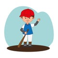 Baseball sport player character emblem icon