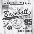 Baseball sport typography, Eastern league los angeles, sketch of crossed baseball batsand