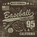 Baseball sport typography, Eastern league los angeles, sketch of crossed baseball batsand glove t-shirt Printing design graphics,