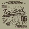 Baseball sport typography, Eastern league los angeles, sketch of crossed baseball batsand glove t-shirt Printing design graphics,