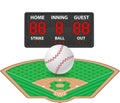 Baseball sports digital scoreboard vector illustration Royalty Free Stock Photo