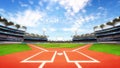 Baseball stadium playground with blue cloudy sky