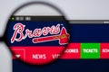 Baseball team Atlanta Braves website homepage. Close up of team logo. Royalty Free Stock Photo