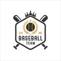 Baseball Team Crown Logo Vector Royalty Free Stock Photo