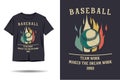 Baseball teamwork makes the dream work silhouette t shirt design Royalty Free Stock Photo