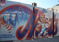 Baseball theme mural art at East Williamsburg in Brooklyn