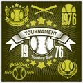 Baseball tournament emblem for t-shirt