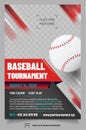 Baseball tournament poster template with ball