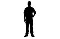 Baseball Umpire Vector Silhouette,Baseball Umpire Decision Indication by Giving Hand Signal Royalty Free Stock Photo