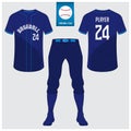 Baseball uniform or baseball jersey mock up. Sportswear, t-shirt sport, short, sock template.