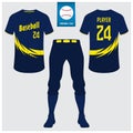 Baseball uniform or baseball jersey mock up. Sportswear, t-shirt sport, short, sock template.