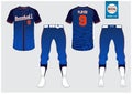 Baseball uniform, sport jersey, t-shirt sport, short, sock template. Baseball t-shirt mock up. Front and back view sport uniform.