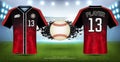 Baseball Uniforms & Jerseys, Short Sleeve Shirt Sport Mockup Template.