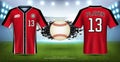 Baseball Uniforms & Jerseys, Short Sleeve Shirt Sport Mockup Template.