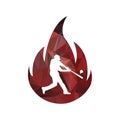 Baseball vector logo Fire design template. Baseball player vector logo design. Royalty Free Stock Photo