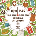 Baseball vector pattern catchers sportswear and batters baseballbat or ball for competition backdrop illustration