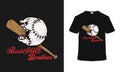 Baseball Vintage T shirt Design template, vector, apparel. Royalty Free Stock Photo