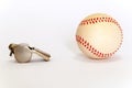 Baseball and whistle Royalty Free Stock Photo