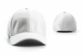 Baseball white cap, front views isolated on white background