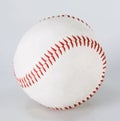 Baseball on white with clipping path a well-worn Royalty Free Stock Photo