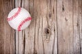 Baseball on wooden background Royalty Free Stock Photo