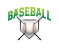 Baseball Word Art Bat and Ball Illustration
