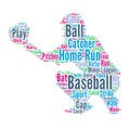 Baseball - Word cloud illustration with baseball player Royalty Free Stock Photo