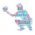 Baseball - Word cloud illustration with baseball player