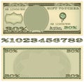 Based on the dollar banknote gift voucher. Royalty Free Stock Photo