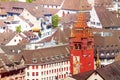 Basel cityscape with City Hall tower, Switzerland