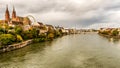 Basel with Munster cathedral and the Rhine river in Switzerland