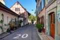 Picturesque historical neighborhood in the spring. Basel, Switzerland Royalty Free Stock Photo