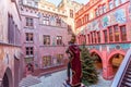 Basel, Switzerland - December 2, 2019: Inside of the historical town hall of Basel, a five hundred years old building dominating