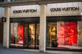 Louis Vuitton store showroom in the street, Louis Vuitton is the famous french brand of luxury handbags