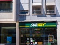 Basel, Switzerland - July 8 2022: Exterior view of Subway Restaurant Royalty Free Stock Photo