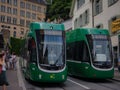 Basel, Switzerland - July 4 2022: public transport in the city