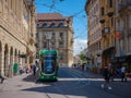 Basel, Switzerland - July 8 2022: public transport in the city